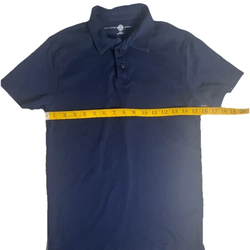 Brown Bowen & Co Boys Polo‎ Shirt Navy Blue Large 12/14